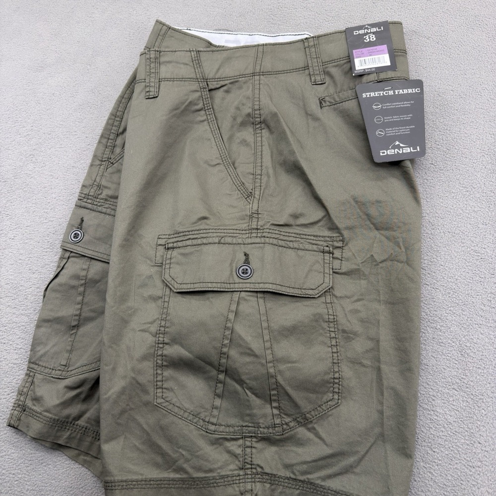 DENALI Stretch Cargo Shorts Mens 38 Flex Waist Green Midnight 9" Inseam NWT $44